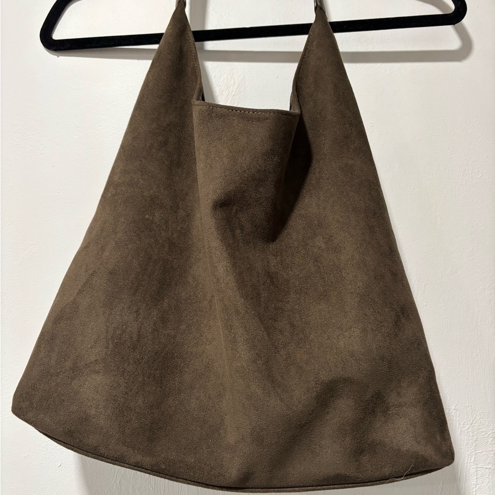 Jack & Jane NY Dark Olive Green Suede Hobo Bag